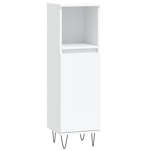 Juego de muebles de baño de 3 piezas en madera de ingeniería blanca 8