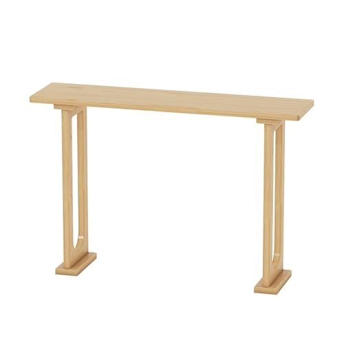 Mesa de entrada contemporánea en madera natural con acabado premium