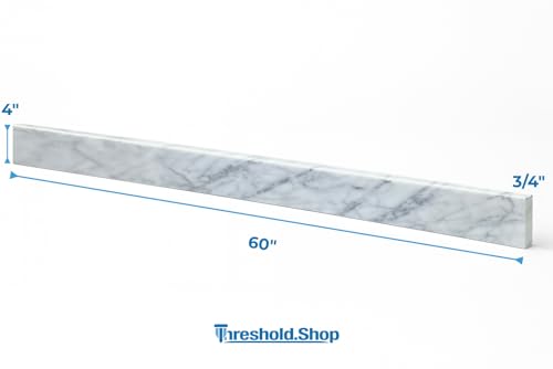 Image of Bathroom Vanity Sink Backsplash /Sidesplash (Carrara Marble, 4 inch x 60 inch)