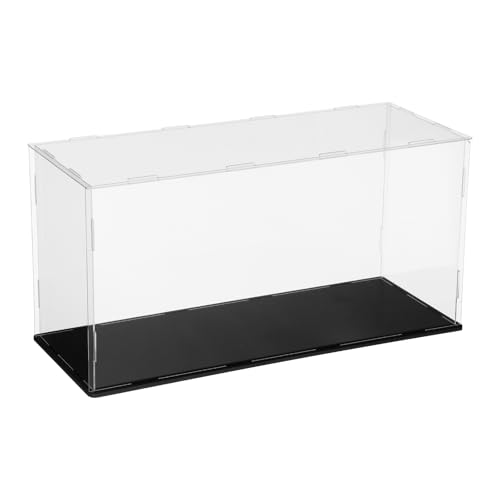 uxcell Vitrina acrílica transparente para coleccionables, cajas transparentes autoensamblables con base negra, caja de almacenamiento a prueba de polvo para figuras de acción coleccionables, 15.7 x
