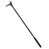 Fierywater 40-Inch Long Fire Poker-One Piece with Large Rubber Handle Fireplace Tools, Anti-Rust Black Coated for Fire Pit - Indoor and Outdoor Campfire Use