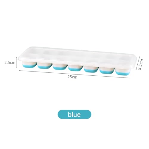 Moldes para cubitos de hielo de silicona con tapa azul miniatura 2