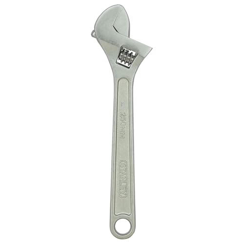 Image of STANLEY 87-471 10 inch (250mm) Adjustable Wrench, Lightweight Handle Design, Chrome Plated, Ideal for Plumbing, Automotive, Furniture Assembly, Outdoor Equipment Maintenance & General Household Tasks
