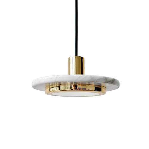 Lampe à suspension en marbre et bronze LED pour salle à manger