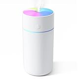 加湿器 卓上 小型 【2025新モデル・2段階加湿量調節】 卓上加湿器 超音波式 車用 350ml アロマ対応 除菌 静音 USB給電式 3種類LEDライト 5μmミスト 空焚きを防止 水漏れ防止 コンパクト おしゃれ 23時間使用可能 お手入れ簡単 次亜塩素酸水対応 省エネ 車 寝室 リビング オフィス 乾燥/花粉症対策 バッテリーなし 日本語説明書付き (White)