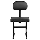 STRICH Panca per pianoforte regolabile in altezza con schienale – Panca per E-Biano & Keyboard, seduta imbottita, nero, modello SPB-M50S (ecopelle)