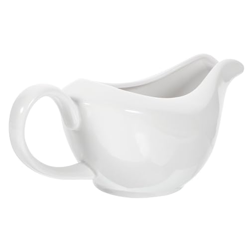 OUNONA Ceramic Sauce Container with Unique Spout Gravy Boat for Soy Sauce Dipping Sauces and Condiments Elegant Design for Home Restaurants and Catering