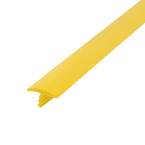 Outwater Moldura en T de plástico de 1/2 pulgada, color amarillo Camarie, flexible, de polietileno, bobina de 25 pies