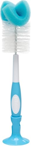 Image of Dr. Brown's Reusable Sponge Baby Bottle Cleaning Brush with Suction Cup Stand,Scrubber and Nipple Cleaner,BPA-Free,Blue,(Pack of 12)