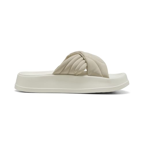 PUMA Puma Women's Leadcat Platform Slide Sandal, Desert Dust-Warm White, 7