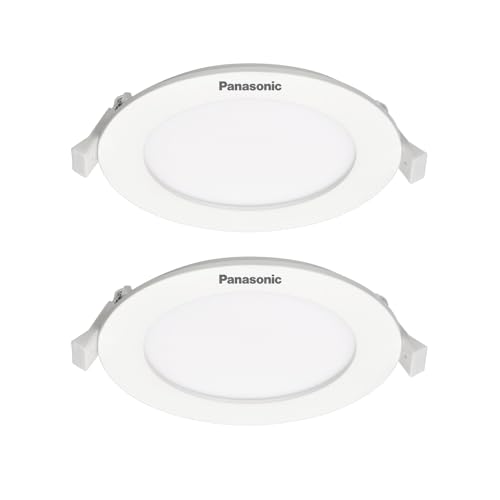 Image of Panasonic 10 Watt LED Panel Light | Panel Light with Integrated Driver | Cutout - 129mm (Round, Warm White - Pack of 2)