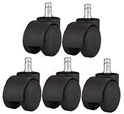 Image of Black Chair Wheeel Pin Type Easy to Operate Haevy and 360-Degree Rotet Wheel(Set of 1 /5 Pcs)