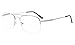 Eyekepper Half-Rim Womens Reading Glasses Memory Titanium Bendable Mens Readers (Silver,+2.50)