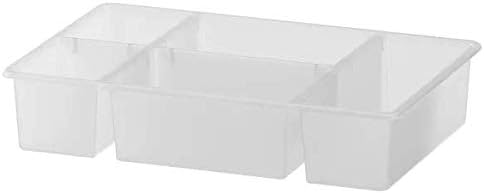 Ikea Antonius Transparent Plastic Organizer Storage Box Container with Collapsible and Removable Dividers (37x24x7 cm/14 5/8x9 1/2x2 3/4 Inch)