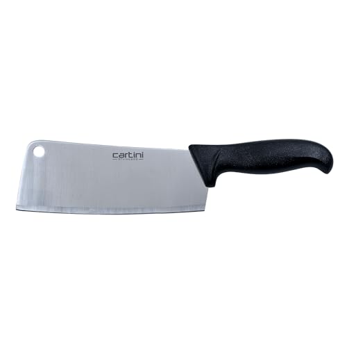 Image of Godrej Locks Cartini | Cleaver Knife (Black) | Chopping and Splitting Bones Efficiently | Chaku for Home, Kitchen and Professional Chef Use | SS Hollow Ground Blade | Ergonomic Handle|Stainless Steel