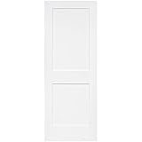 2-Panel Door, White Primed Shaker, Solid Wood Core (18X80)