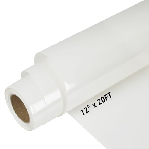 guangyintong Puff Heat Transfer Vinyl HTV Rolls 12 x 20ft White Iron on Vinyl for T Shirts 3D Puff HTV Vinyl for All Cutter Machine Easy to Cut & Weed for Heat Vinyl DIY Design