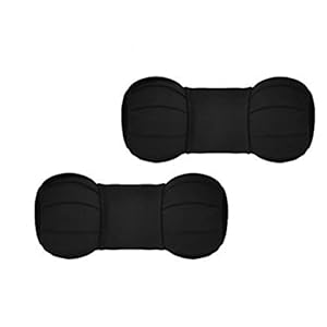 Kingsway Dumbbell Shape Neck Rest Car Cushion for Hyundai I20 Active 2015 Onwards, Leatherette, Black, Set of 2 Piece