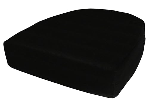 Cushion Source Rounded Back Seat Cushion, 19.5" x 20" x 5" deep Indoor and Outdoor Durable seat Cushion Made with Fade Resistant Sunbrella Fabric, Hidden Zipper, Sunbrella Black