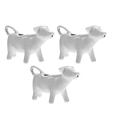 Cabilock Milchkrug Kuh Keramik Milchkuh 2 Stücke Milchkännchen Weiß Porzellan Milchgießer Keramik Milchkanne Sauce Krug Tasse Milch Marmelade Jars Honigtopf für Sirup Zucker Öl Saucen Kochzubehör