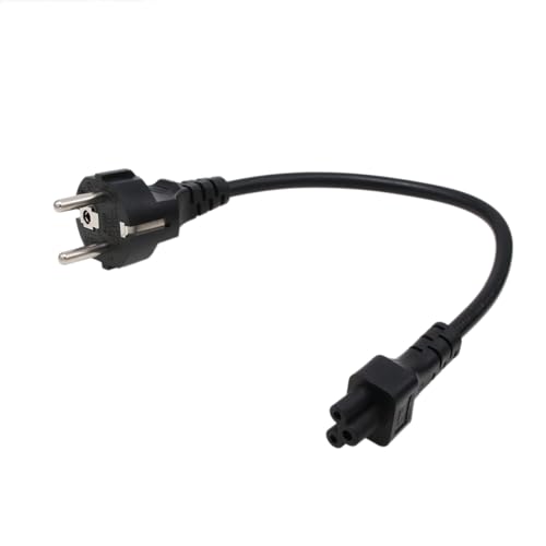 HangTon Power Cord Euro Schuko Plug CEE7/7 to IEC320 C5 Mickey Mouse for Laptop Computer AC Adapter Suppy Cable 250V 2.5A, 3-Prong 12" - Image 3