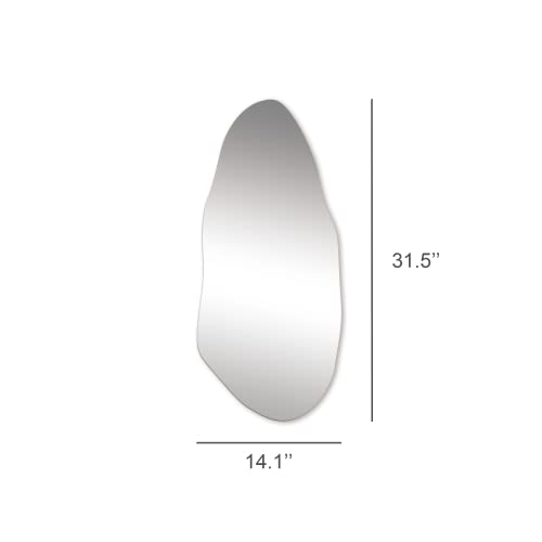 Irregular Mirror For Wall,Bathroom Mirrors For Vanity Entryway Living Room,Asymmetrical Body Mirror Frameless Mirror(32''X15'') #TOP4
