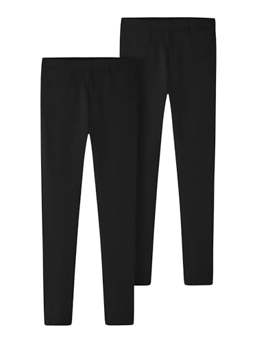 NAME IT Mädchen NKFVIVIAN 2P L NOOS Leggings, Schwarz, 134/140