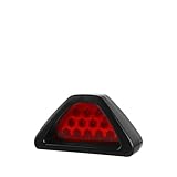 Osilly Car Triangle Rear Brake Light, 12V F1 Style 12 LED Vehicle Third Brake Tail Warning Flash Light, Automotive DRL Rear Fog Stop Safety Lamp, Universal for ATV Truck SUV Sedan (Red)