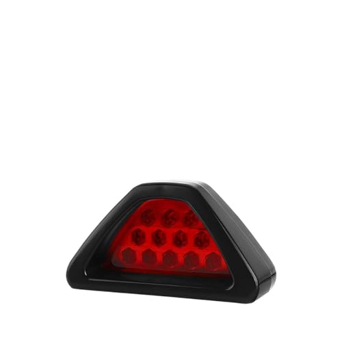 Osilly Car Triangle Rear Brake Light, 12V F1 Style 12 LED Vehicle Third Brake Tail Warning Flash Light, Automotive DRL Rear Fog Stop Safety Lamp, Universal for ATV Truck SUV Sedan (Red)