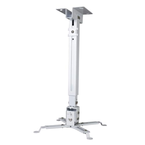 KONTONTY Adjustable Projector Bracket for LED Load Capacity Wall Hanging Ceiling Mount with Flexible Positioning and Independent Tilt Adjustments Iron White