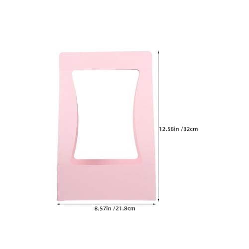 Boîte à fleurs en papier rose pliable pour composition florale fraîche
