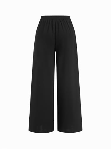 Image of CIDER Women Leopard Print Wide Leg Lounge Pants Sweatpants Elastic Waist Casual Trousers with Pockets