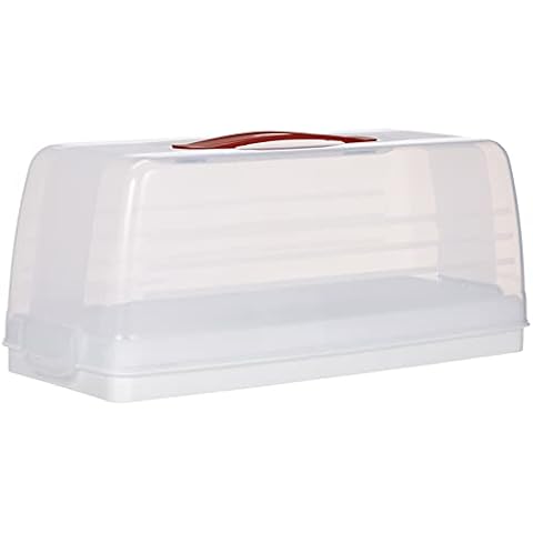 Curver Curver-175247-Rectangular Cake Tin-Transparent/White, Multicolour Cover