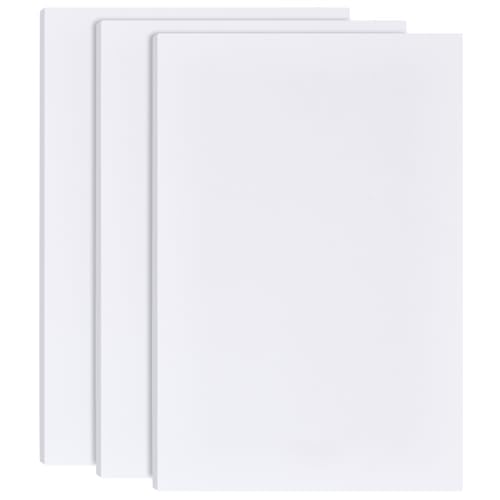BENECREAT 3Pcs 5/16 Inch White Foam Boards, 12x8 Inch Rectangle PVC Foam Sheet Poster Board for Mounting, Crafts, Art, Display, Presentation and Projects