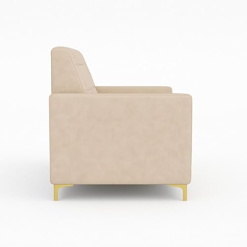 Image of WESTIDO Box Tufted 1 SEATER06 for Living Room, Home & Office | Color- Beige