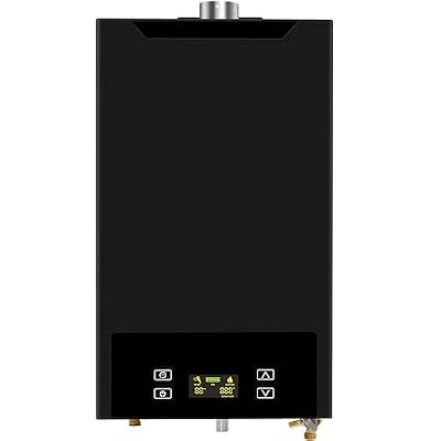 Tankless Water Heater Natural Gas,4.74GPM 18L Indoor,Instant Hot Gas Water Heater,Constant Natural Water Heater with Fahrenheit Digital Display,Multi-Protection (Black)