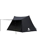 Das Zelt ist mit zwei Ösen zur Befestigung des Gestänges ausgestattet. Die Position der Ösen kann oben oder unten gewählt werden, je nach Spannung des Zeltes und der Stärke des Campers. Externe Gestängetaschen erleichtern die Montage des Gestänges. Exklusive Bodenplane: einfach zu installieren, indem man die verstellbaren Schnallen an den vier Ecken im Inneren des Zeltes befestigt.