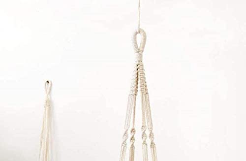 Aain Macrame Cotton Plant Hanger, Ceiling Hook Hanger, Rope Flower Pot Holder For Indoor Outdoor Balcony Garden, Home Decor Flower Planter Hanging Rope [Pack of2] (Off White)