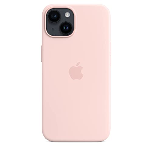 Image of Apple iPhone 14 Silicone Case with MagSafe - Chalk Pink