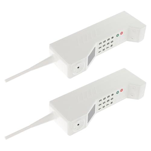 Teléfono antiguo de hierro blanco llamativo adorno retro con diseño realista