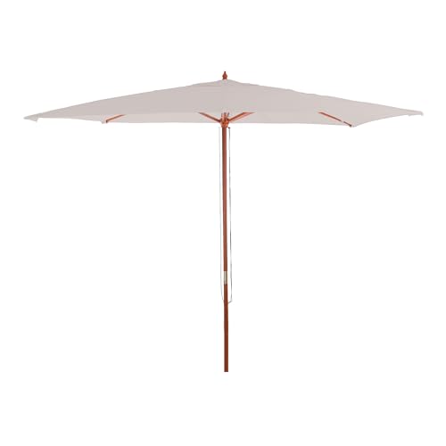 Mendler Sonnenschirm Florida-AM, Gartenschirm Marktschirm, Ø 3m Polyester/Holz - creme