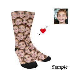 Custom Multi Face Kid's Socks Boys Girls Personalized Flag Dots Kid's Sox with Picture For Kids Gifts2