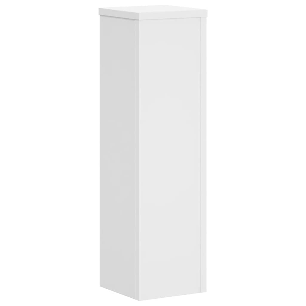 Stojak na rośliny 2 szt. biały 17 x 17 x 60 cm materiał drewnopochodny | Stabilna płyta wierzchnia, odporna na wilgoć, łatwa do czyszczenia, pusta wypełniana piaskiem, w zestawie uchwyt ścienny