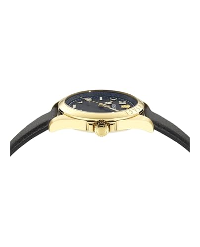 Versace Anteo Collection Luxury Mens Watch Timepieces with a Black Strap and Dial Featuring a Gold Case2