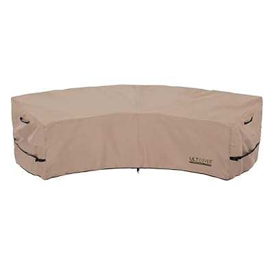 ULTCOVER Waterproof Patio Curved Sofa Sectional Cover for 3-4 Seaters Outdoor Furniture Couch 126"(Back Arc Length) x 82"(Front Arc Length)