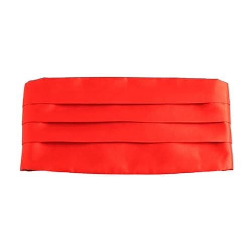 XPJYUA Fajín Ajustable Faja clásica for Hombre, fajín elástico de satén Negro, Rojo y Blanco, Faja Formal for Esmoquin de Boda(Red)