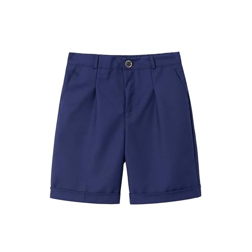 Image of LOLANTA Boys Dress Shorts, Kids Summer Shorts School Uniform Outfit,Flat Front, Solid, Adjustable Waist 2-14 Years