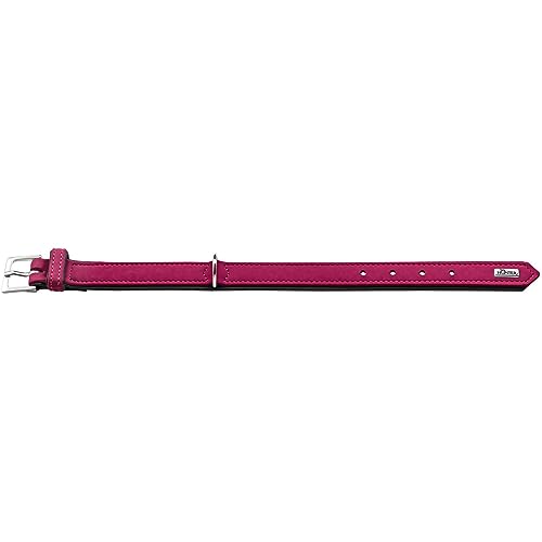 HUNTER SOFTIE Hundehalsband, Kunstleder, samtig, pflegeleicht, 55 (M-L), himbeer