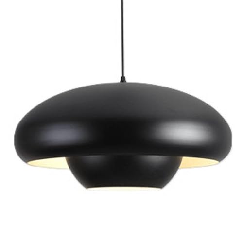Lustre à une tête E27 avec plafonnier encastré en fer noir