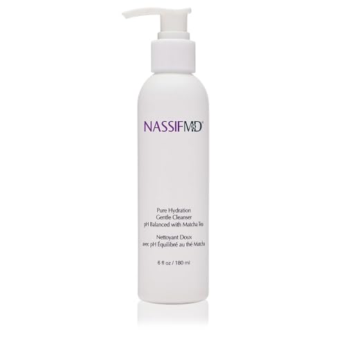 NassifMD Pure Hydration Facial Cleanser, Hydrating Face Cleanser with Vitamin C, Matcha Hemp Hydrating Cleanser (6oz)